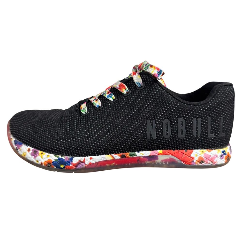 Nobull Black Impact Daisy Floral Trainer Sneakers Athlete Shoes Women 7 Walk Run
